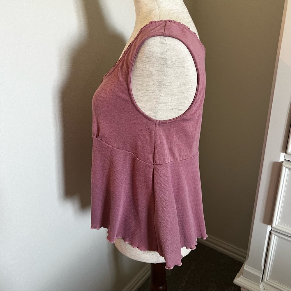 Mauve Ruffled Tank Top - Picture 4 of 7